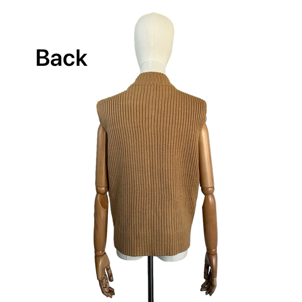Vintage Designers Studio Originals Suede Leather and Cable Knit Vest Tan Size M - Picture 7 of 13